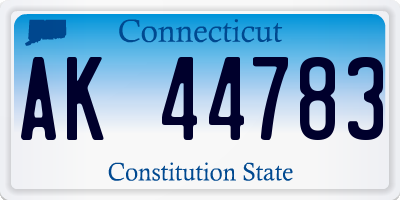 CT license plate AK44783