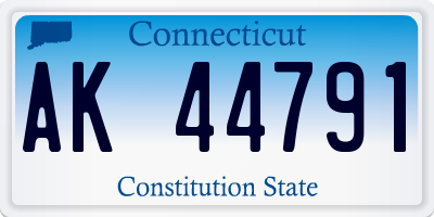 CT license plate AK44791