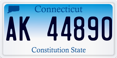 CT license plate AK44890