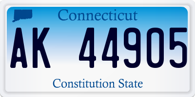 CT license plate AK44905