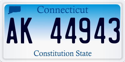 CT license plate AK44943