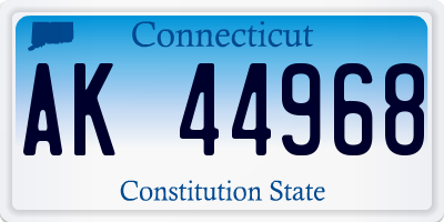CT license plate AK44968