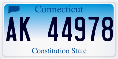 CT license plate AK44978