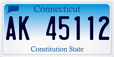 CT license plate AK45112
