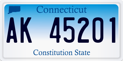 CT license plate AK45201