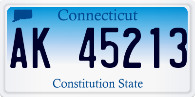 CT license plate AK45213