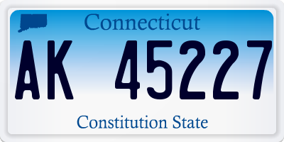 CT license plate AK45227