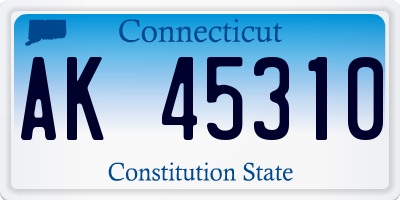 CT license plate AK45310
