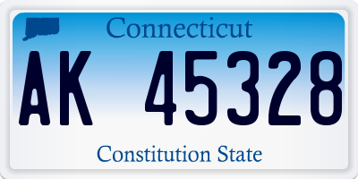 CT license plate AK45328