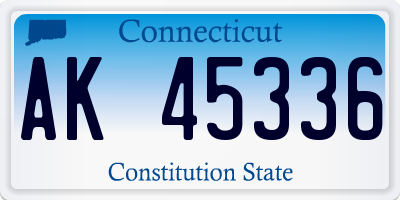 CT license plate AK45336