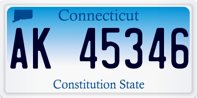 CT license plate AK45346