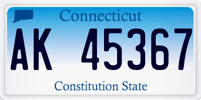 CT license plate AK45367
