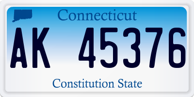 CT license plate AK45376