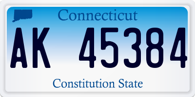 CT license plate AK45384