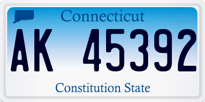 CT license plate AK45392