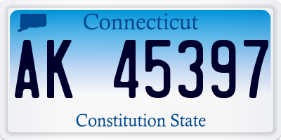 CT license plate AK45397