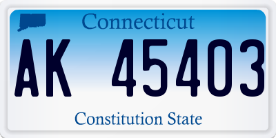 CT license plate AK45403