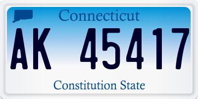 CT license plate AK45417
