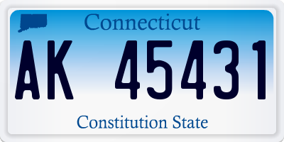 CT license plate AK45431