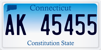 CT license plate AK45455
