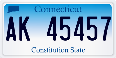 CT license plate AK45457