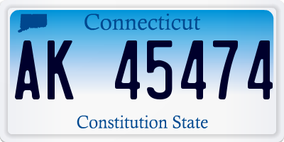 CT license plate AK45474