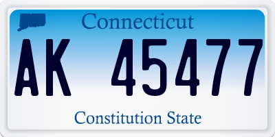 CT license plate AK45477