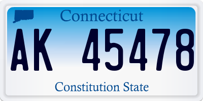 CT license plate AK45478