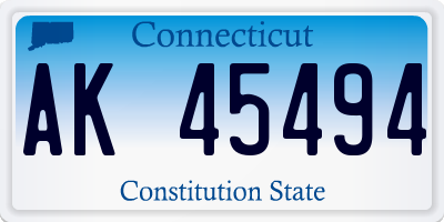 CT license plate AK45494