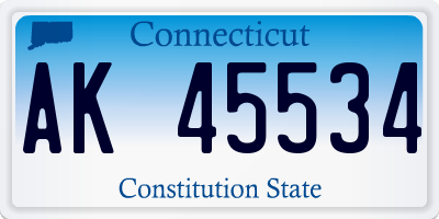 CT license plate AK45534