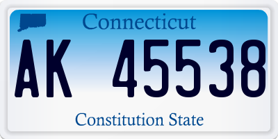 CT license plate AK45538