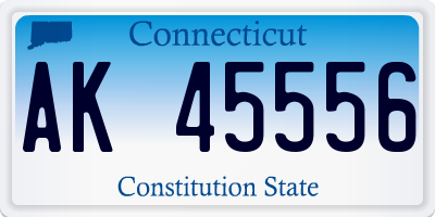 CT license plate AK45556