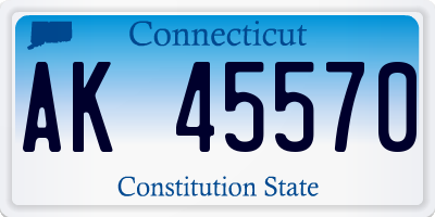 CT license plate AK45570