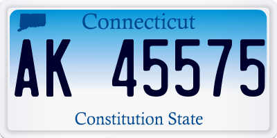 CT license plate AK45575