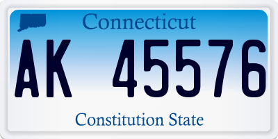 CT license plate AK45576