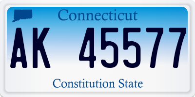 CT license plate AK45577