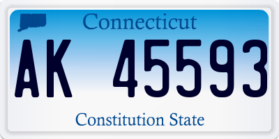 CT license plate AK45593
