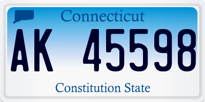 CT license plate AK45598