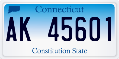 CT license plate AK45601