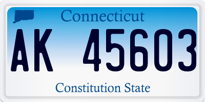 CT license plate AK45603