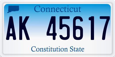 CT license plate AK45617