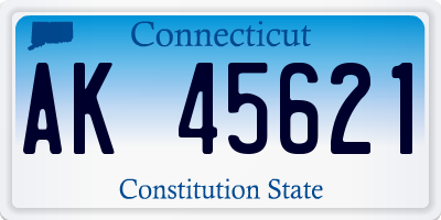 CT license plate AK45621