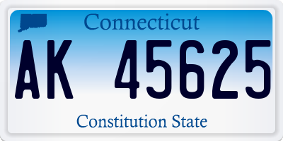 CT license plate AK45625