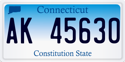 CT license plate AK45630