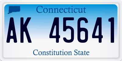 CT license plate AK45641