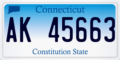 CT license plate AK45663