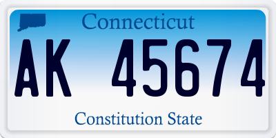 CT license plate AK45674