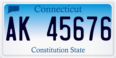 CT license plate AK45676