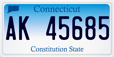 CT license plate AK45685