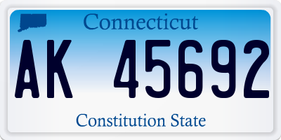 CT license plate AK45692